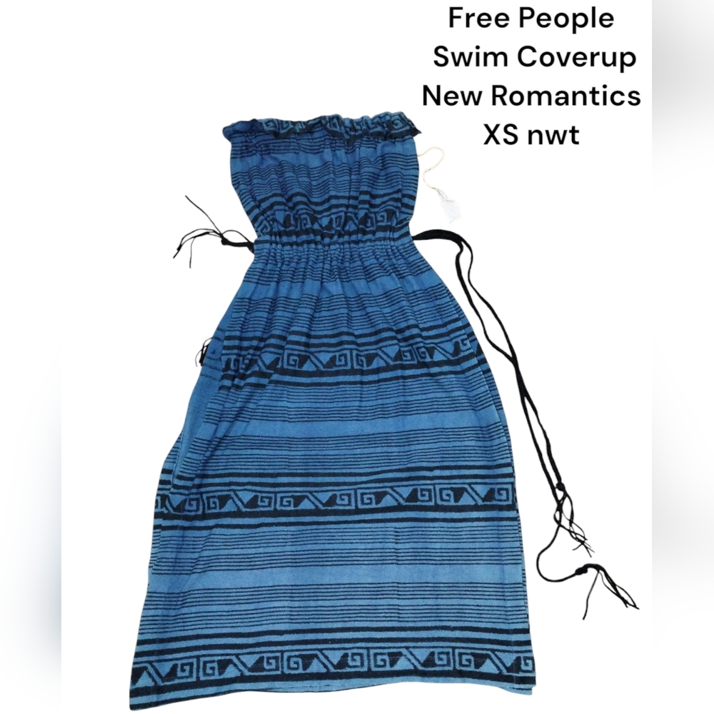 Free People New Romantics Heirloom Madagascar Aztec Strapless Maxi Dress XS NWT